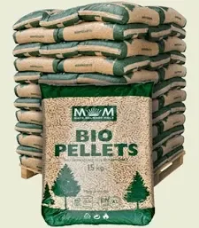 Pellets de Bois Bio Pellets ENplus A1 AT350 6 mm – Palette de 78 Sacs de 15 kg